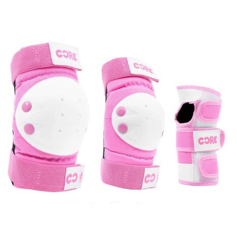 CORE Kids Junior Triple Pad Set (Knee/Elbow/Wrist) + Carry Bag - Pink £19.95